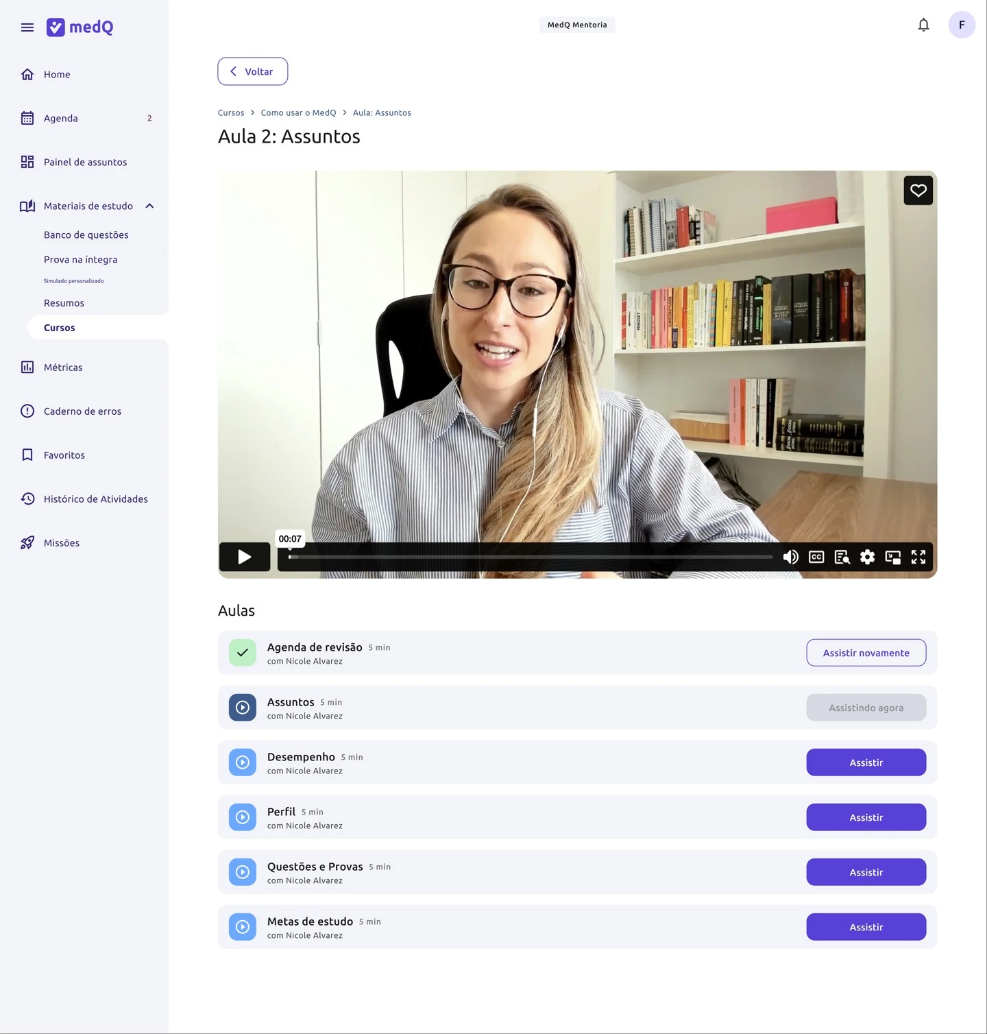 MedQ — Curso Detalhe