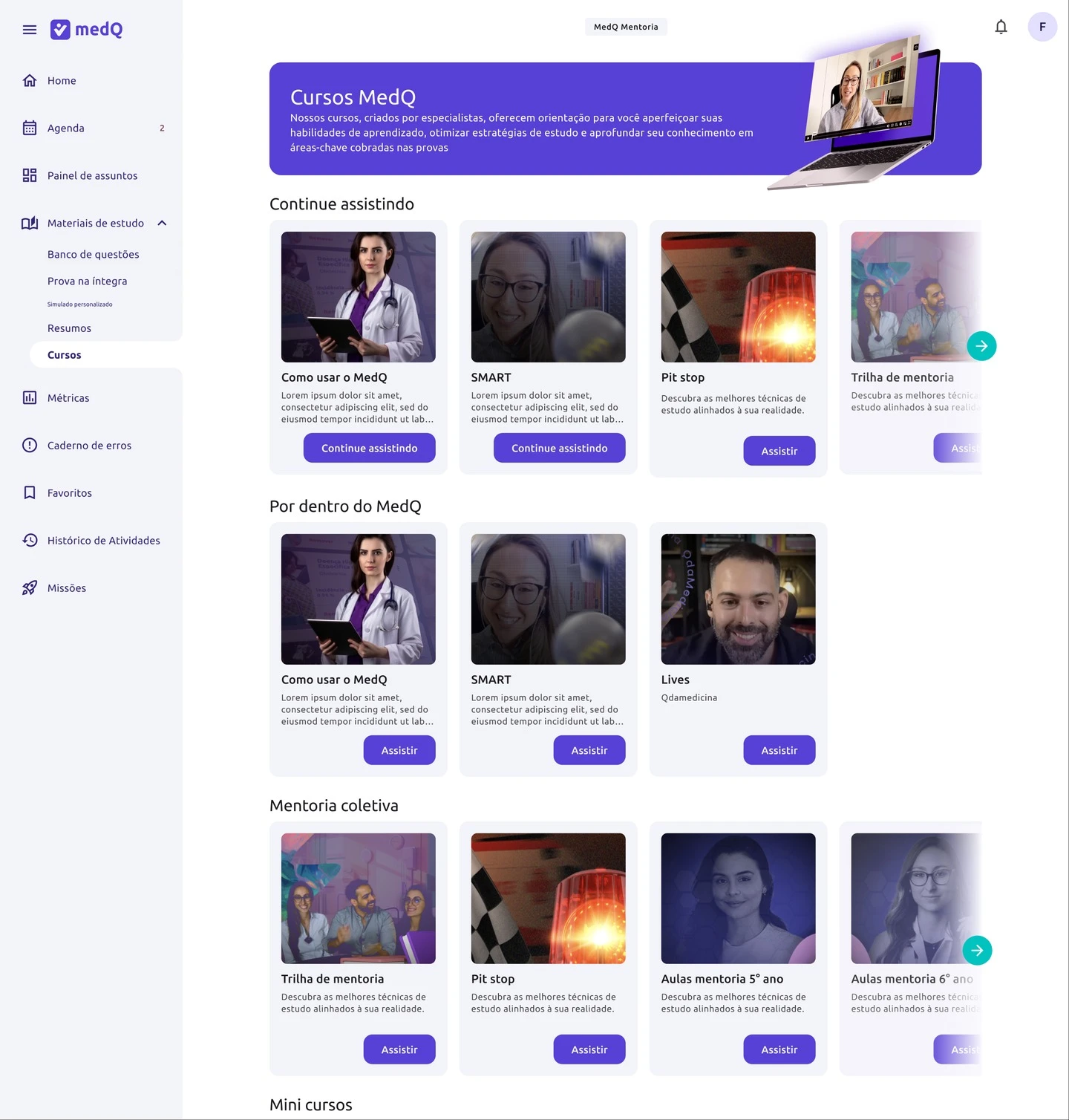 MedQ — Cursos